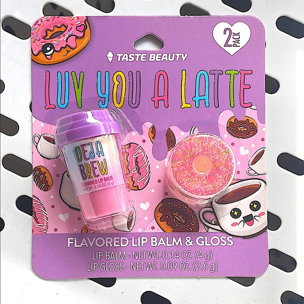 Latte Coffee Flavor Lip Balm & Lip Gloss